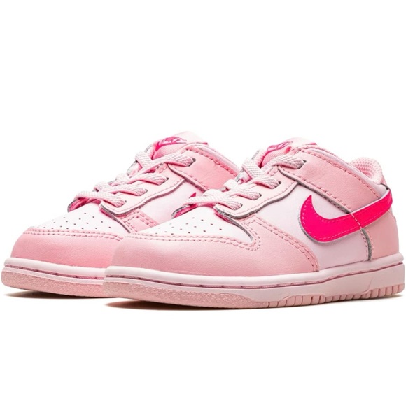 Nike Dunk Low Toddler Girls Triple Pink (hyper/soft/foam) Sz 7 - Picture 1 of 6